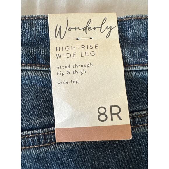 Wonderly Wide Leg Jeans High Rise Stretch Denim Size 8R NWT, Boho, Y2K Revival - Picture 7 of 9